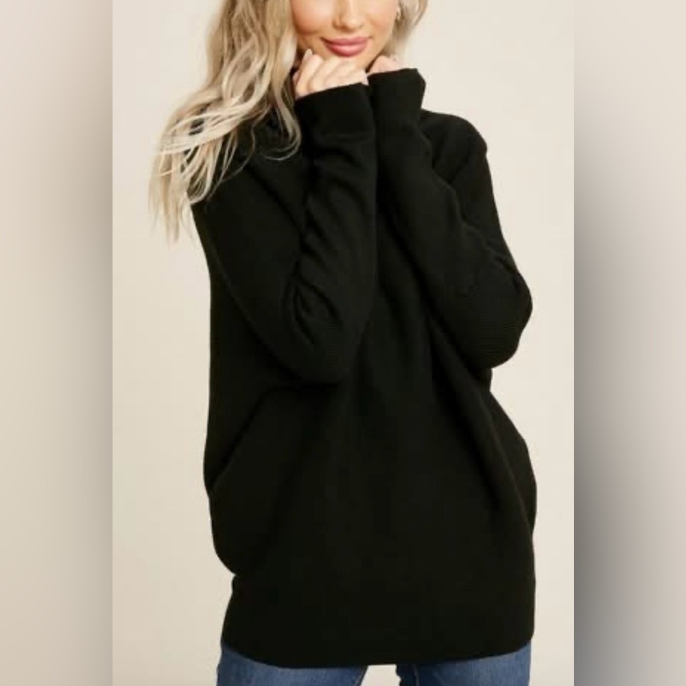 Black Mock Neck Women's Sweater